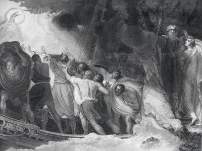 Der Sturm, Akt I, Szene I, graviert von B. Smith, 1797 von George Romney